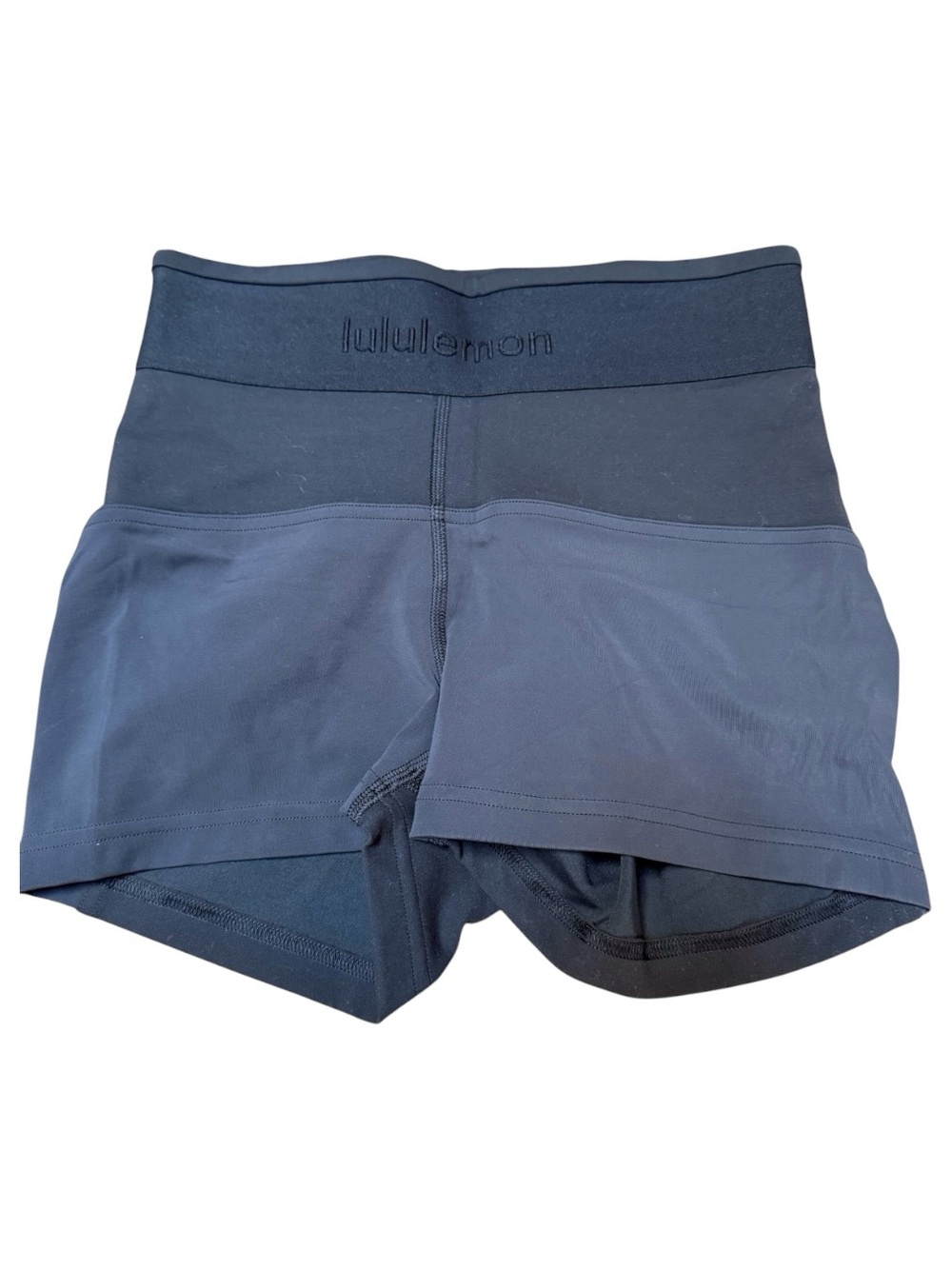 Lululemon Logo Waistband Everlux Train Shorts Womens Size 4 Black EUC